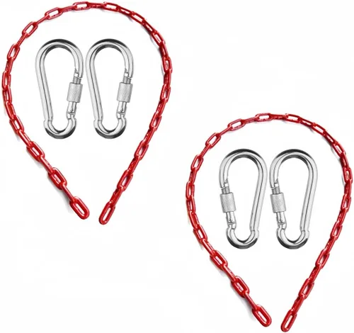 Miniatura 10 de Cadenas de columpio (2) totalmente recubiertas para columpios con 4 eslabones rápidos gratuitos, cadenas de eslabones de hierro antioxidantes, patio
