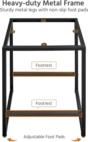Miniatura 7 de Yaheetech Juego de 2 taburetes de bar de 24 pulgadas de altura de mostrador, taburetes de isla de cocina sin espalda, taburetes de piel sintética