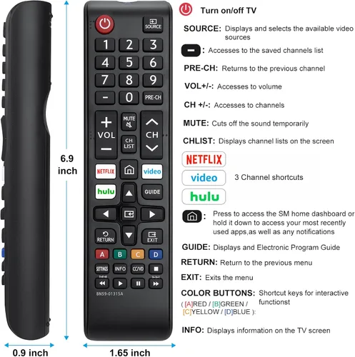 Miniatura 7 de Paquete de 2: nuevo control remoto universal para todos los controles remotos de TV Samsung, compatible con todos los televisores inteligentes