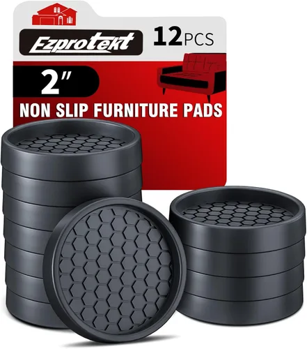 Miniatura 19 de Ezprotekt Almohadillas Antideslizantes para Muebles, 8 Piezas Copas de Ruedas de Goma Antideslizantes de 2.5", Posavasos Antideslizantes