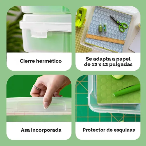 Miniatura 3 de IRIS USA - Paquete de 6 cajas de almacenamiento transparente de plástico para papel de álbumes de recortes de 12 x 12 pulgadas, organizadores