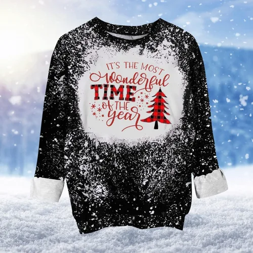 Miniatura 5 de Sudadera de gran tamaño para hombre, divertida y fea fiesta de Navidad, cuello redondo, diseño de copo de nieve con botones