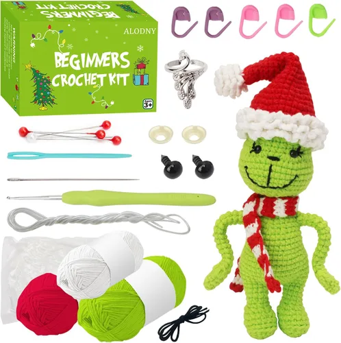 Miniatura 7 de ALODNY Kit de ganchillo para principiantes, kit de ganchillo para adultos, kits de tejer, ganchos, juego de hilo con tutoriales en video paso a paso