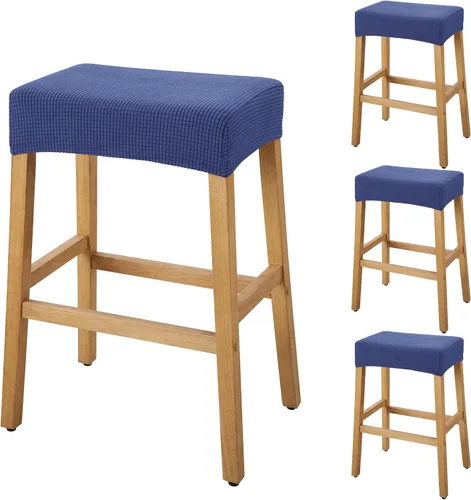 Miniatura 44 de YISUN Fundas de taburete rectangulares, paquete de 2 fundas elásticas impermeables para asiento de silla de montar, taburetes de bar, sillas de bar