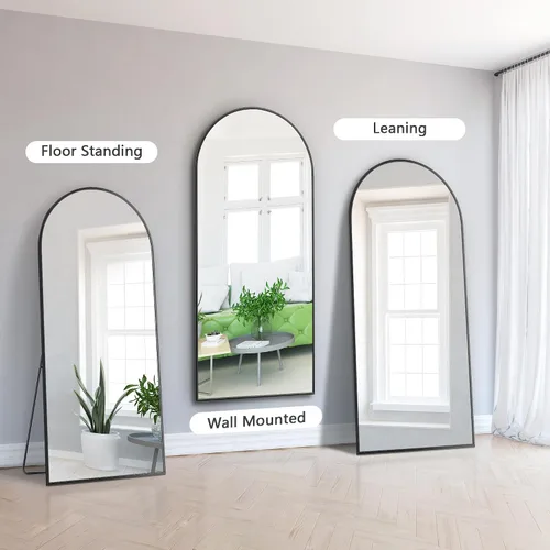 Miniatura 6 de Dolonm Espejo de longitud completa de 65 x 22 pulgadas, espejo de pie de diseño moderno, espejo de cuerpo completo para sala de estar, dormitorio
