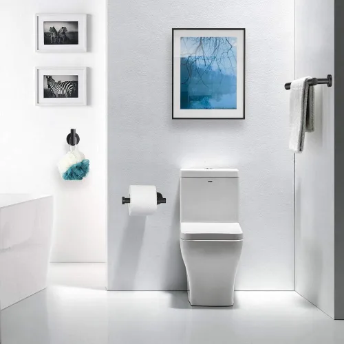 Miniatura 7 de Tudoccy Juego de 5 piezas de accesorios de baño de acero inoxidable SUS304 redondo montado en la pared, incluye barra de toalla de mano de 24 Negro