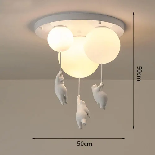 Miniatura 5 de Lámpara de techo empotrada para habitación de los niños, lámpara colgante de oso polar para vestíbulo, lámpara de bola de vidrio para dormitorio