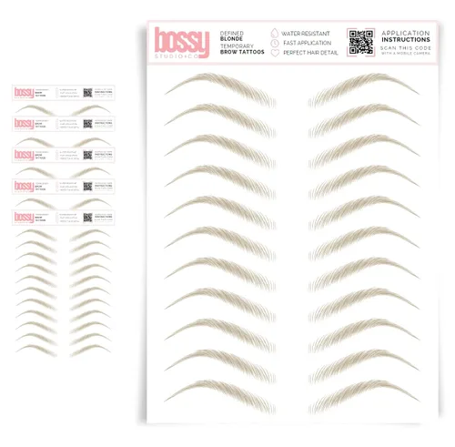 Miniatura 36 de 5 paquetes de tatuajes temporales para cejas, adhesivos impermeables para cejas, tatuajes falsos para el cabello tipo pelar de transferencia