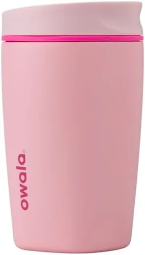 Miniatura 38 de Owala SmoothSip Slider - Vaso de café aislado de acero inoxidable, reutilizable, taza de café helado, taza de viaje para café caliente, sin BPA, 12