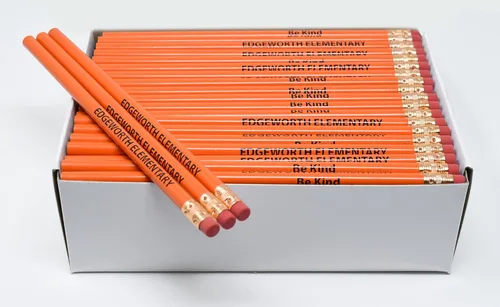 Miniatura 13 de Pencil Guy Lápices redondos negros mate impresos personalizados, 500 por caja, color negro mate