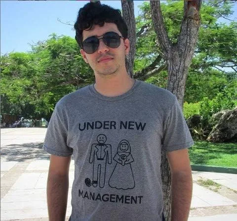 Miniatura 8 de Camiseta divertida para hombre Under New Management para boda, despedida de soltero