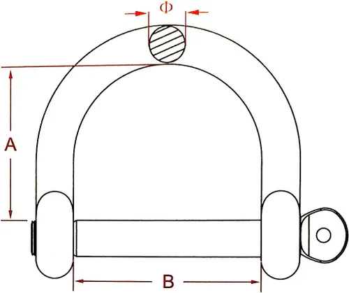Miniatura 3 de Grillete ancho D de acero inoxidable 316