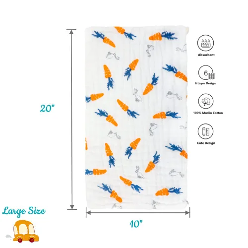 Miniatura 3 de norinori Paños de muselina para bebé, paquete de 6 paños de muselina para eructos, pañuelos, grandes, 20 x 10 pulgadas, extra suaves, absorbentes