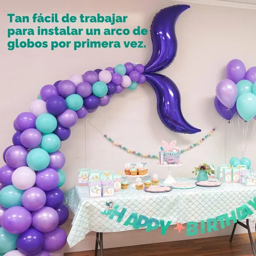 Miniatura 6 de Kit de arco de globos, tira de guirnalda de globos de 82 pies de fácil bricolaje y 500 puntos de pegamento para arco de globos, decoración