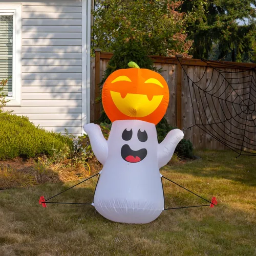 Miniatura 5 de Juego de estacas inflables de plástico para Halloween, Navidad, vacaciones, decoración de jardín, incluye 12 estacas inflables para tienda, 12