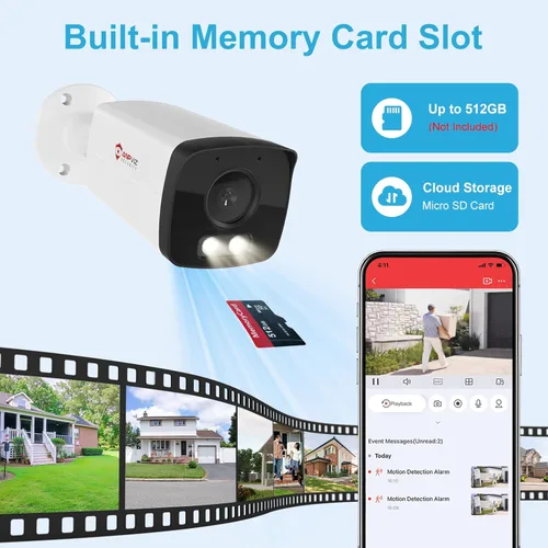 Miniatura 4 de Anpviz Cámara bala IP PoE 4K con visión nocturna inteligente de doble color de luz de 100 pies, cámara IP de seguridad de 8 MP para interiores