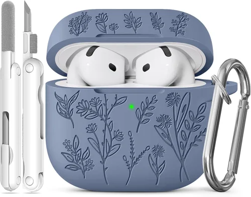 Miniatura 31 de Funda para Airpods Pro 3 con tapa magnética, fundas grabadas con flores para Apple AirPods Pro de 3ª generación 2025, funda de silicona suave