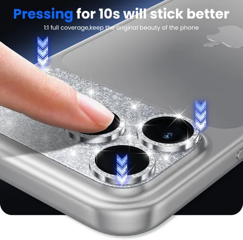 Miniatura 5 de WSKEN Protector de lente de cámara para iPhone 17 Pro Max, [grado militar inastillable] [fuerte adherencia] protector de pantalla de cámara de Brillo