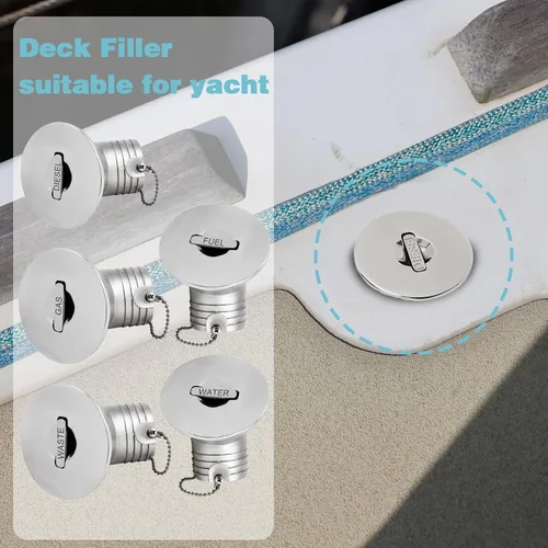 Miniatura 8 de SHENGHUISS Boat Water/Diesel/Gas/Fuel Deck Fill/Filler 1-1/2 Inch(38mm) with Keyless Cap 316 Stainless Steel Boat Deck Hardware for Boat, Yacht