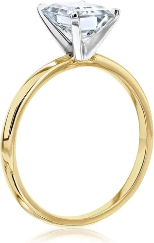 Miniatura 3 de Kobelli Anillo solitario de moissanita esmeralda de 1,75 quilates (HIVS)