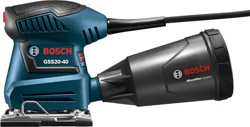 Miniatura 3 de BOSCH GSS20-40 Lijadora de Acabado Orbital de 1/4 Hoja, 2 Amp, 12000 OPM con Colector de Polvo