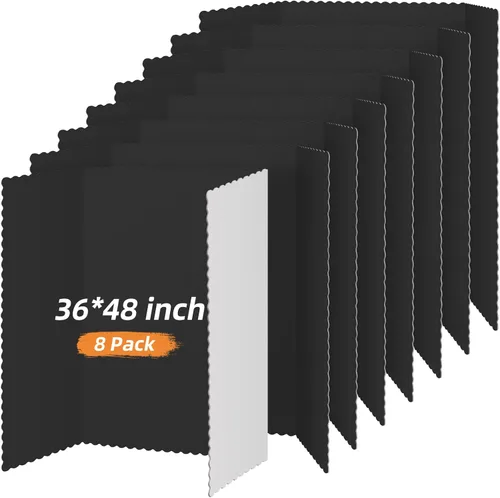 Miniatura 14 de Henoyso 4 piezas de 36 x 48 pulgadas de tablero de póster blanco de triple pliegue grande, tablero de presentación desplegable de papel duro blanco
