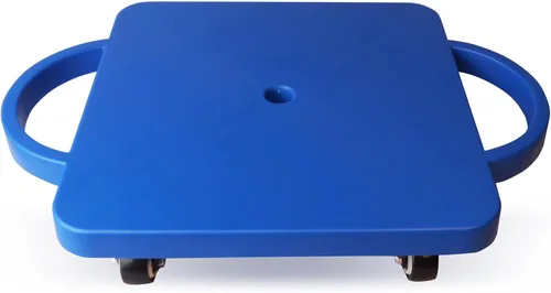 GSE Games & Sports Expert Gym Floor Scooter Board with Handles, Sitting Scooter for Kids Indoor Play Equipment, Fun Scoot Board with Non-Marring Azul