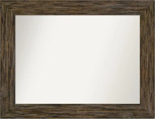 Miniatura 78 de Amanti Art Espejo personalizado, espejo de baño marrón Fencepost, espejo de pared o espejo de tocador de baño sobre el fregadero (27 x 27 pulgadas)