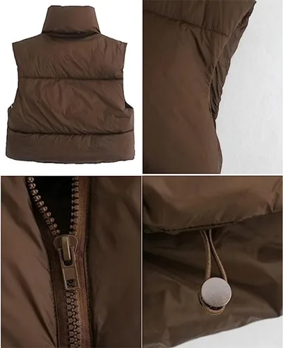 Miniatura 7 de Shiyifa Chaqueta acolchada con cremallera y cuello alto para mujer