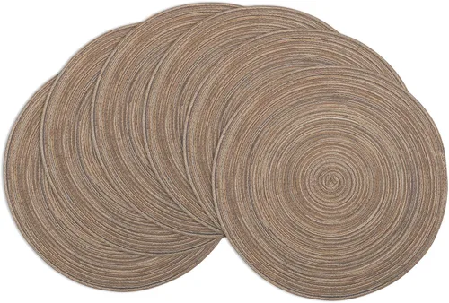 Miniatura 29 de Winknowl Juego de 4 manteles individuales redondos trenzados, lavables, tejidos resistentes al calor, para mesas de cocina, comedor, manteles Beige