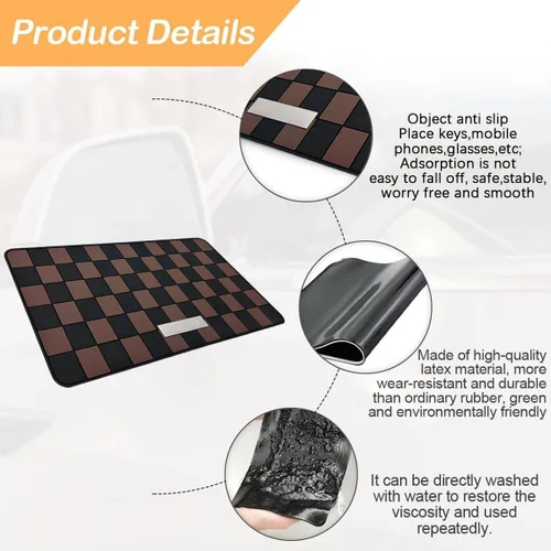 Miniatura 3 de Osilly Tapete antideslizante para tablero de automóvil, 10.6" x 5.9" pulgadas, almohadilla adhesiva universal de PVC para automóvil, tapete
