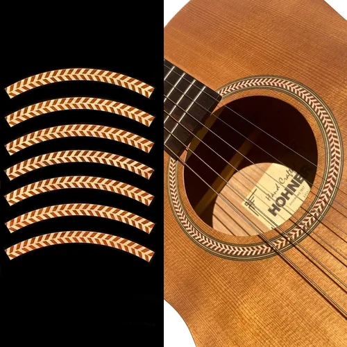 Miniatura 3 de Pegatinas con incrustaciones RS-244ST-BL Guitarras Acústicas - Roseta de Agujero de Sonido - Rayas - Azul Abulón