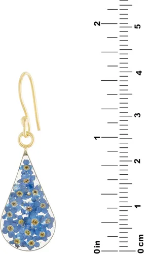 Miniatura 16 de Amazon Essentials Pendientes de plata de ley con forma de lágrima de flor prensada (anteriormente Amazon Collection)