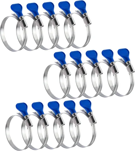 Miniatura 10 de POWERTEC Abrazadera de manguera de acero inoxidable 70262, 2-1/2 pulgadas, ajustable, paquete de 10 para colector de polvo, ventilación de secadora