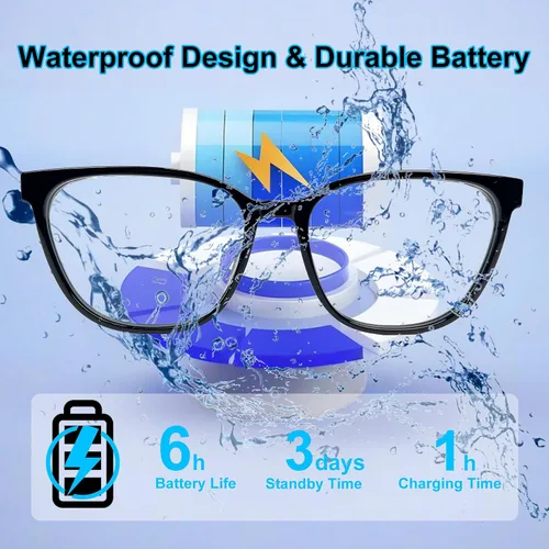 Miniatura 6 de Lentes inteligentes con lentes fotocromáticas para hombres y mujeres, con traducción de inteligencia artificial, con traductor, 164 idiomas, IP67