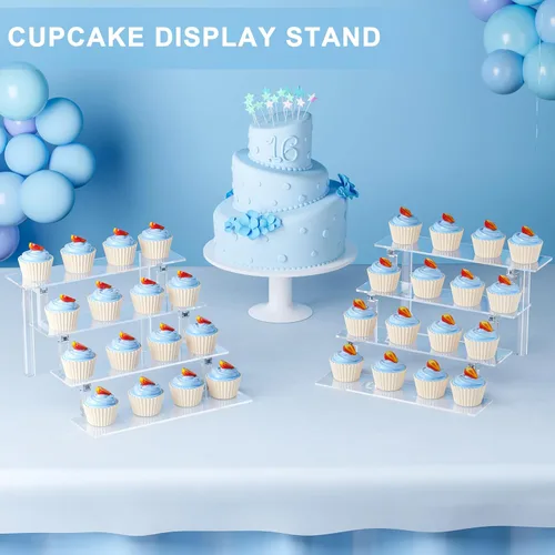 Miniatura 3 de Organizador de perfume para cupcakes, soporte de colonia para hombres, estantes de almacenamiento de acrílico escalonados de 12 pulgadas, soporte
