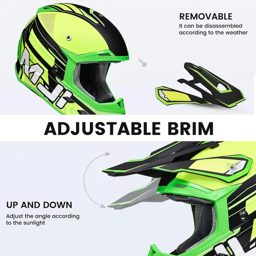 Miniatura 2 de ILM Cascos de Bicicleta de Tierra para Jóvenes y Niños ATV Motocross Motocicleta Todoterreno Bicicleta de Tierra Cara Completa DOT Casco de Cuatro