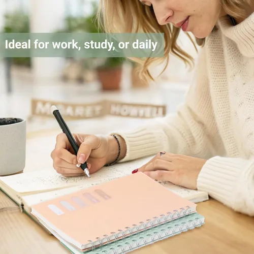 Miniatura 7 de Yoment Paquete de 4 cuadernos en espiral A5, cuaderno encuadernado en espiral de tapa dura de 5.7 x 8.25, 160 páginas con rayas universitarias