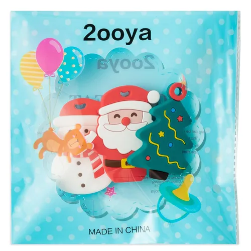 Miniatura 7 de 3 piezas de juguetes de dentición de silicona de Navidad para bebés, mordedores calmantes para la primera Navidad, diseño de muñeco de nieve suave