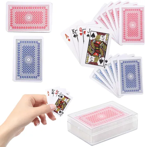 Mini baraja de cartas de juego de 36 unidades, juegos de cartas de casino pequeños para niños, recuerdo de fiesta mágico, 2.5 pulgadas (paquete de