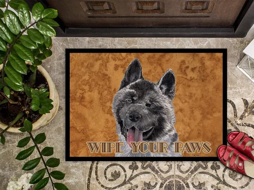 Miniatura 3 de Caroline's Treasures SC9508JMAT Akita Wipe Your Paws - Tapete para puerta delantera, 24 x 36 pulgadas, para interiores y exteriores, para entrada