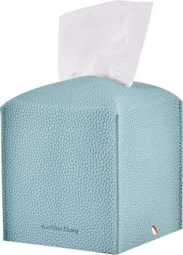 Miniatura 13 de Gashina Story Funda para caja de pañuelos que no se cae, soporte Kleenex de piel sintética de alta calidad, organizador decorativo cuadrado de 5 x 5