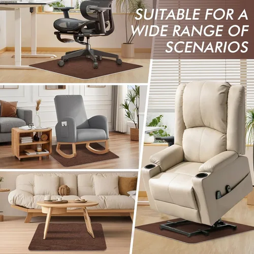 Miniatura 8 de Almohadillas reclinables para suelos de madera dura, pinzas reclinables antideslizantes, almohadillas para muebles para alfombras, tapete Marrón
