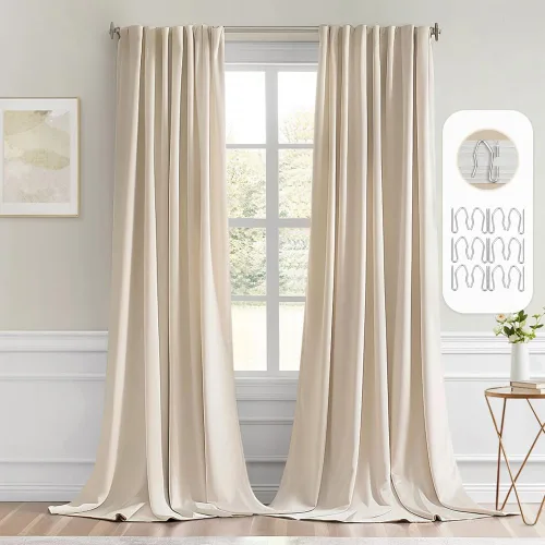 Miniatura 52 de MIULEE Cortinas opacas con pestaña trasera de 63 pulgadas de largo, juego de 2 paneles para sala de estar, dormitorio, privacidad, bolsillo