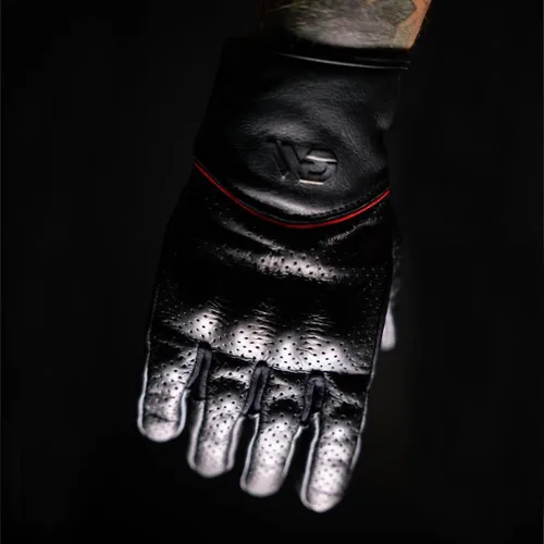 Miniatura 6 de WD Motorsports Vegas - Guantes de cuero para motocicleta para hombres y mujeres, guantes de equitación con protección táctil y nudillos, guantes