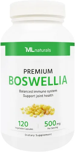ML Naturals Boswellia 500mg (por porción) - 65% de ácidos boswélicos - 120 cápsulas vegetales - Apoya la función saludable de las articulaciones