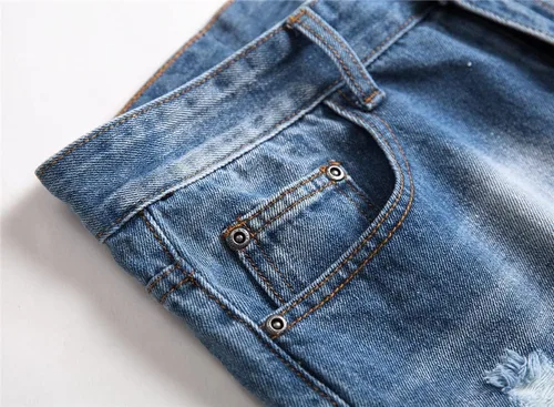 Miniatura 4 de AITITIA - Jeans rasgados de ajuste estándar para hombre