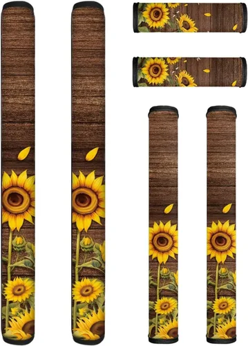Miniatura 26 de Juego de 6 fundas para manijas de puerta con diseño de margaritas y flores americanas, 4 de julio, Día de la Independencia, fundas para manijas
