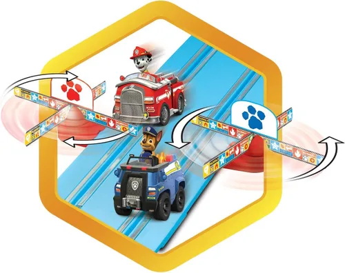 Miniatura 3 de Carrera First Paw Patrol - Pista de Carreras de Autos con Ranura - Incluye 2 Autos: Chase y Marshall - Juego de Carreras para Principiantes a