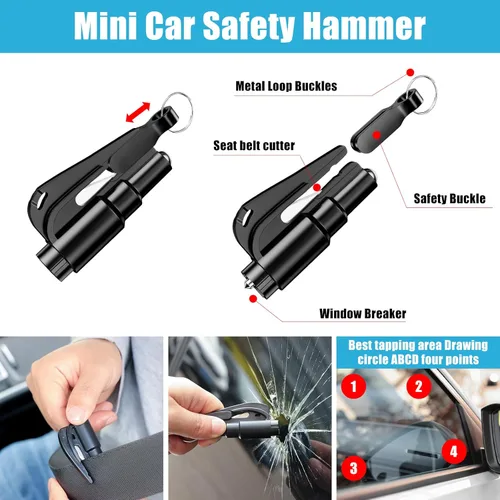 Miniatura 7 de Kit de emergencia en carretera Kit de seguridad para coche con cables de puente Kits de coche para emergencia, color negro